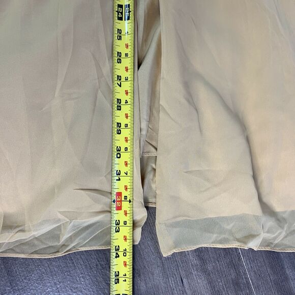 AZAZIE Women Gold Chiffon Tank Maxi Fit & Flare Prom Bridesmaid Dress Sz C Large - Picture 8 of 12